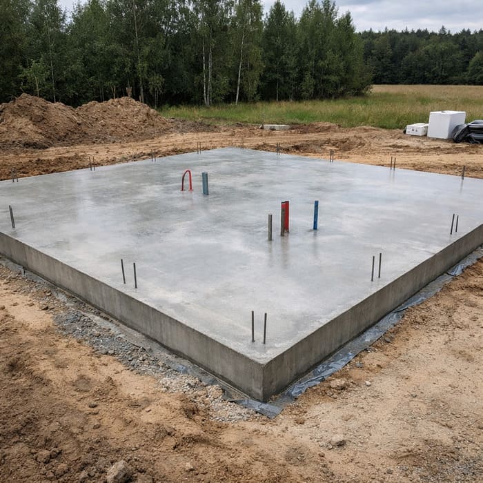 Монолитная плита для дома 100 м²
